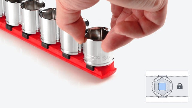 TEKTON 3/8 Inch Drive 12-Point Socket Set, 15-Piece | SHD91115 Deep 15-Piece, Rail