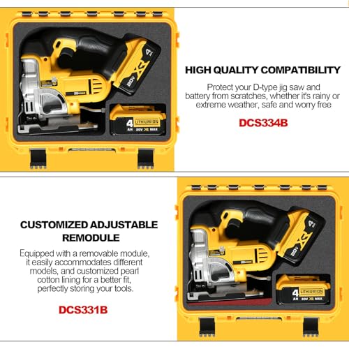Case for Dewalt Jigsaw - Waterproof Hard Box for Jig Saw DCS334B | DCS331B Standard Capacity