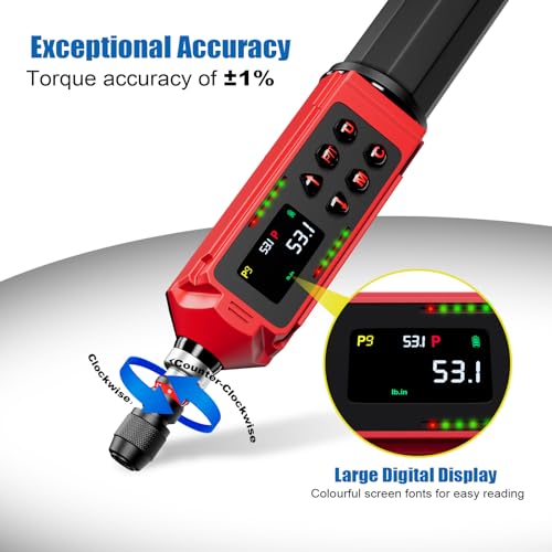 ANPUDS Digital Torque Screwdriver, 0.8-53.1 In-lb (0.09-6 Nm), ±1% Accuracy 0.8-53.1 in-lbs/0.09-6 Nm