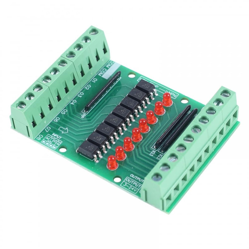 Optocoupler isolation module, DC 3.3V 5V 8 channel optocoupler isolation module, PNP NPN low-high level output signal converter