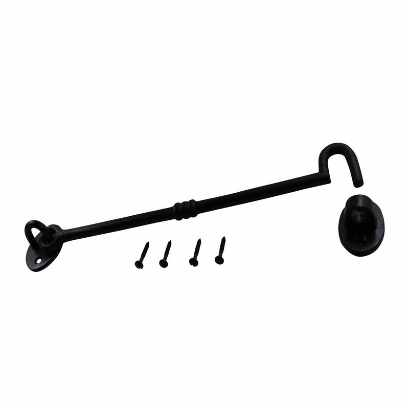 Renovators Supply Manufacturing 11 in. Black Wrought Iron Door Lock Latch/Gate Latch with Mounting Hardware 11-inch