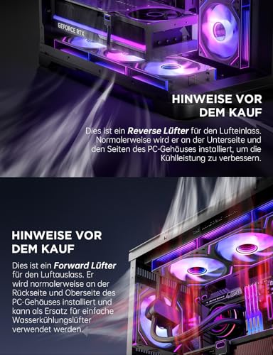 AsiaHorse DAWN Pro RGB PC Fan 120 mm Case Fan Pack of 3 ARGB Daisy Chain PC Fan [Infinity Mirror] [HDB] 71 CFM/1850 RPM/2.6 MMH2O 4 Pin PWN & 5V 3-Pin ARGB for Asus Aura ASRock GIGABYTE MSI black 3 x 120MM-Forward