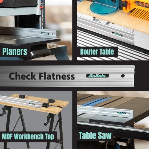DuBois 38 Inch Machinist Aluminum Straight Edges, With .003'' Tolerance for Checking Surface Warp, Marking/Scribing Lines - Used w/Feeler Gauges for Automotive Repairs, Cylinder Head Checks (51026)