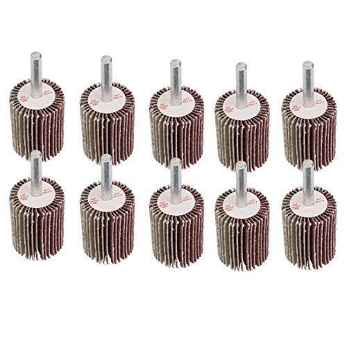 Lamellar Wheel 28 mm, Die Sander Flap Wheel for Steel, Pack of 10, Sanding Disc Sander, Sandpaper Flap Wheel, Grinding Head Rotary Tool for Grinding