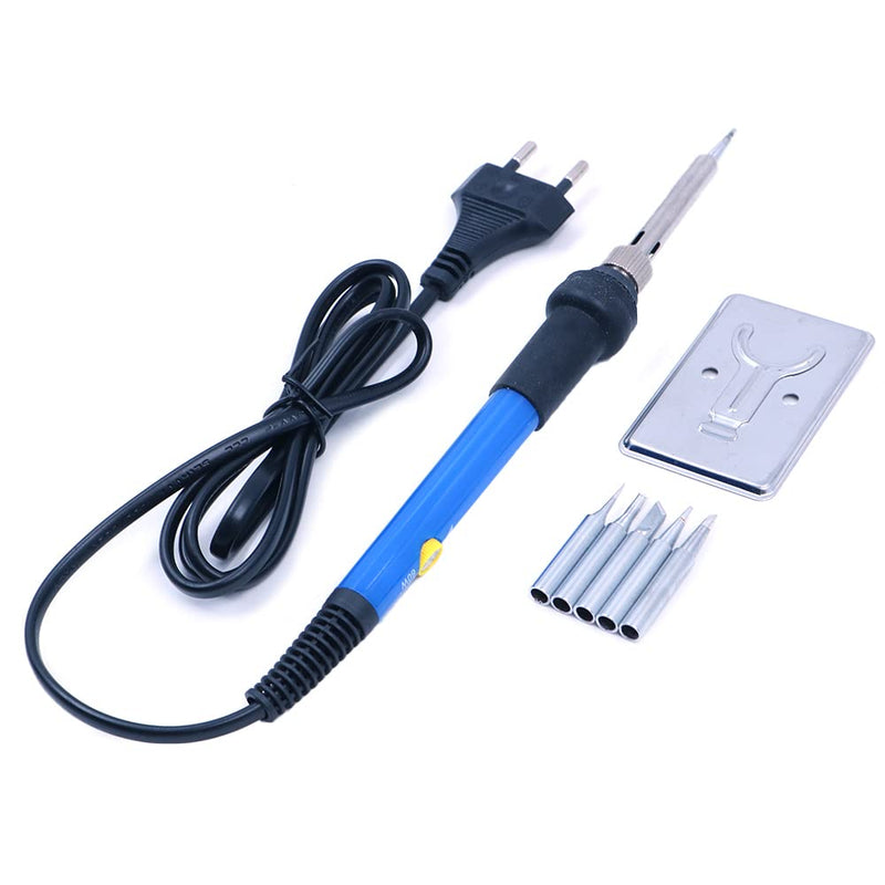 WANGCL Soldering Iron Kit with Temperature Adjustable Electric Soldering Iron Pen, 60W/220V Electronic Soldering Tool, Soldering Iron Stand, 5pcs Soldering Tips, Soldering Iron Stand, Lead Free Solder