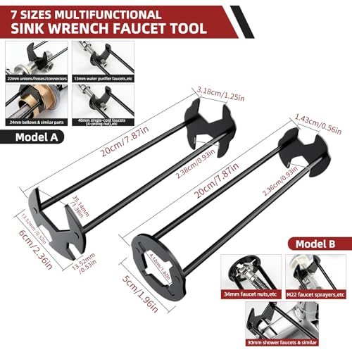 GPANDAG 40PCS Plumbing Tool and Faucet Wrench Set, Universal Sink Wrench 40