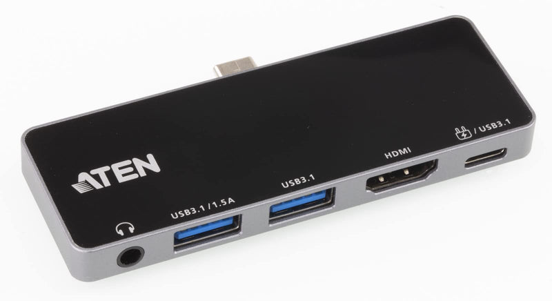 ATEN 5-in-1 USB-C Travel Dock w/Audio Port, 92W PD, 3840 x 2160 60Hz 30Hz, USB 3.2 Thunderbolt 3, HDMI, 3.5mm Mic, Headphone for Windows, Mac, iPad, Android Mobile, Laptop, Desktop UH3238