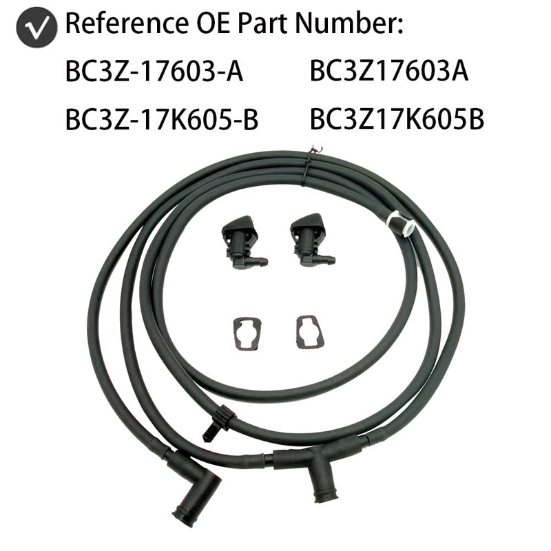 Windshield Washer Nozzle Jet Hose Kit for 2011-2016 Ford F250 F350 F450 F550 Super Duty Replace BC3Z-17603-A BC3Z-17K605-B