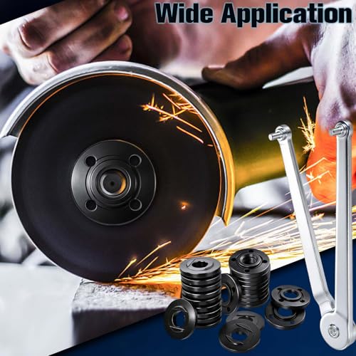 Universal Locknut & Adjustable Spanner Set, Angle Grinder Wrench Kit with 5/8''-11 Flange Metal Lock Nut, Fit 4-1/2 to 7 Inch Grinders, Fit Most Angle Grinder Models