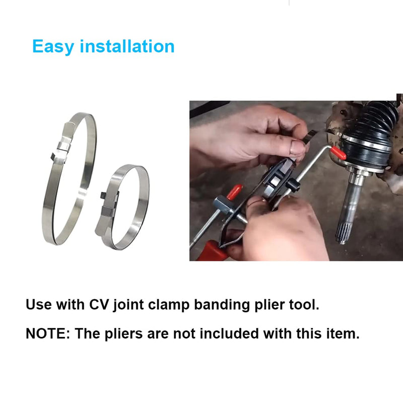 Drive Shaft CV Boot Band Clamps - Axle Boot Clamps Universal Adjustable Stainless Steel CV Boot Clamp for CV Boots & Joints 24Pcs(12pcs Large+ 12pcs Small)