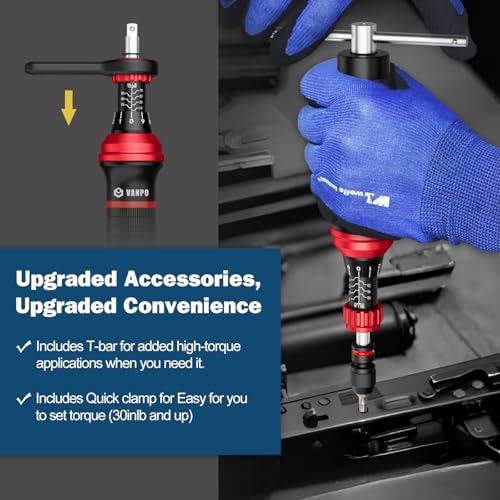 VANPO Torque Screwdriver, 10-70 In-lb, 64 Piece, Click Style for Gunsmith Red