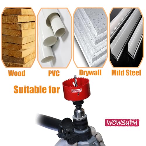8” HSS Bi Metal Hole Saw Cutter with Arbor Heavy Duty Hole Saw Bit for Wood Drywall Plastic Aluminum Mild Steel Iron Metal Stainless Steel (203mm)8"