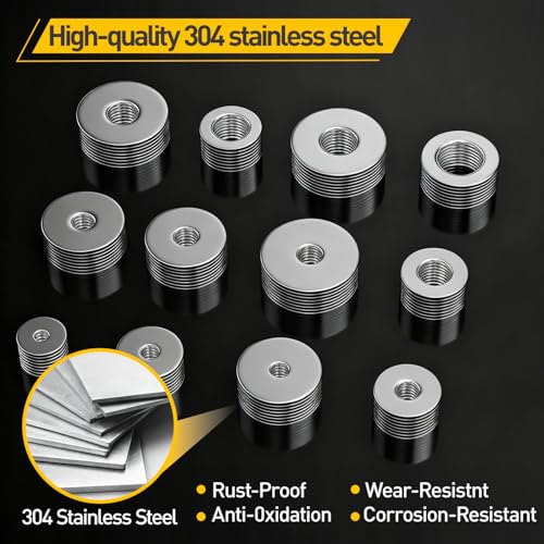 260Pcs Fender Washer Assortment Kit,304 Stainless Steel Assorted Washers,15 Sizes M3 M4 M5 M6 M8 M10 M12 Flat Washers Kit for Screws and Bolts,Hardware Fasteners for Industrial & DIY Use M3-M12 260