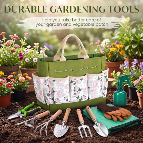 10-Piece Garden Tools Set, Watering Can & Mat, Gardening Gifts
