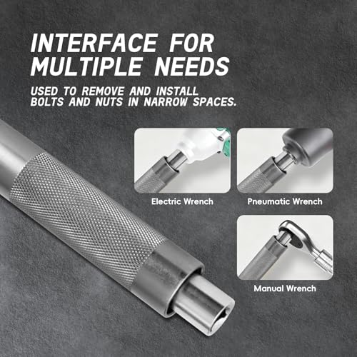 1/2" Offset Extension Wrench, 120Nm Impact Ready Socket Extender Sliver-1-piece
