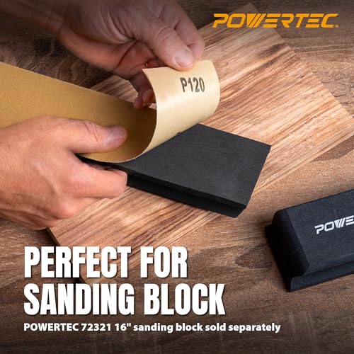 POWERTEC PSA Sandpaper Roll Set, 2-3/4" x 20 Yards (80/120/220/320 Grit, 5 Yards Each), Adhesive Backed Longboard Sanding Roll for Woodworking, Automotive, Air File & Hand Sanding Blocks (4RA1200) 4 Pack