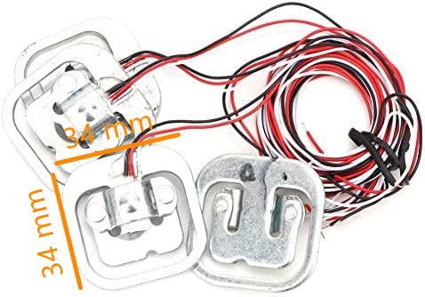 Fafeicy HX711 Module + 4pcs Personal 50kg Half Bridge Strain Gauge Weighting Sensor Set, equipped with three operating modes and two analog channel inputs, 34*34mm sensor size