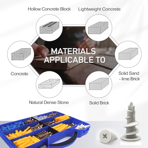 550PCS Screws and Drywall Anchors Assortment Kit 550pcs