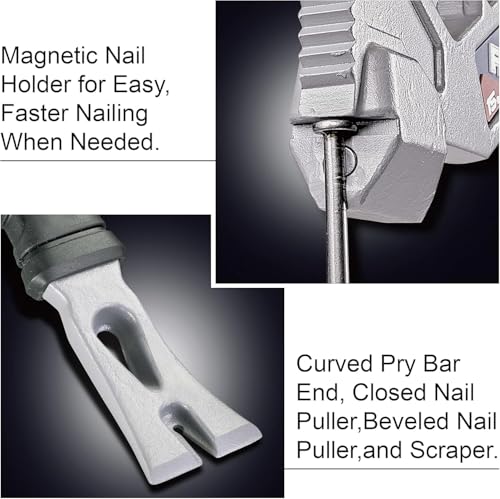 Vaughan 15 Inch Multi-Function Demolition Tool, Hammer, Nail Puller, Multi-Use, Heavy Duty Construction, DIY Hand Tools - Blue 050042 15"