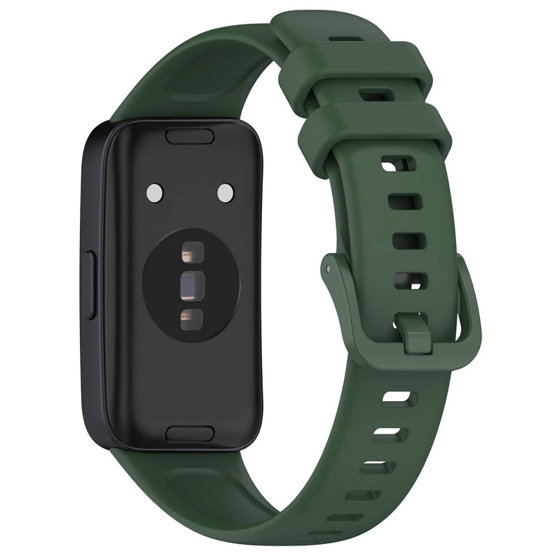2 Pack Silicone Waterproof Replacement Bands Compatible with Huawei Band 9/Band 8 Black+Green