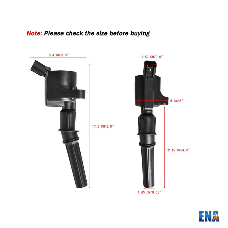 ENA Ignition Coil Pack Compatible with Ford Mercury F150 F250 E150 E350 Super Duty Lincoln Navigator Town Car Crown Victoria Expedition Grand Marquis 4.6L 5.4L 6.8L V8 Replacement for DG508 FD503