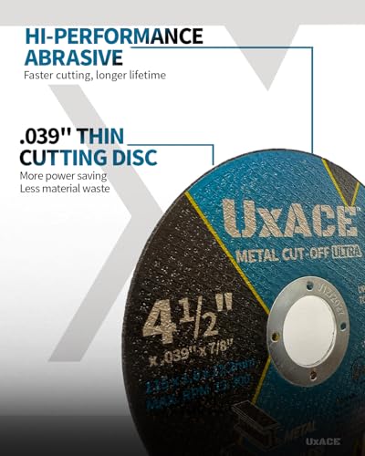 4-1/2 Inch Cut-Off Wheel for Metal, Stainless Steel, Aluminum Cutting, Professional Super Thin Metal Cutting Disc for Angle Grinder, Die Grinder or Cut-Off Tools, 7/8 inch Arbor, 25 Pack 4-1/2 Inch, 25 Pack