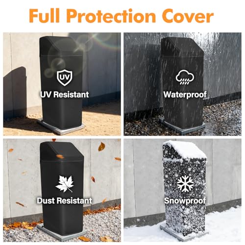 Water Softener Cover Outdoor for WHES30E/WHES40E Grain Softener, Black 17''W x 22''D x 48''H