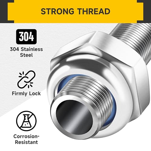 Mywish 200Pcs #10-32 Rivet Nuts & 150 Pcs Lock Nuts M3 M4 M5, M6 M8 M10 M12, Metric Nut Assortment Kit, Yellow-Zinc Carbon Steel Flat Head Knurled Body RIV Nuts, Metric Nut Assortment Kit