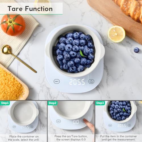 arboleaf Rechargeable Smart Kitchen Scale, Digital Food Scale with APP White