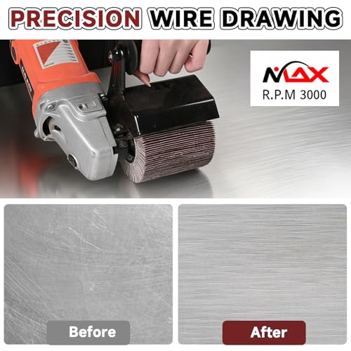 4.7" x 4" Surface Conditioning Tool, 80 Grit Emery Cloth burnishing Wheel 80Grit