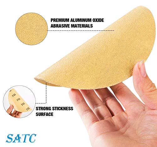 S SATC 100 PCS PSA Sanding Discs 6 Inch Adhesive Backed Sandpaper 80 Grit Sander Attachment for Drill Self Stick Aluminum Oxide Round Automotive Sandpaper with Sticky Back 100.0
