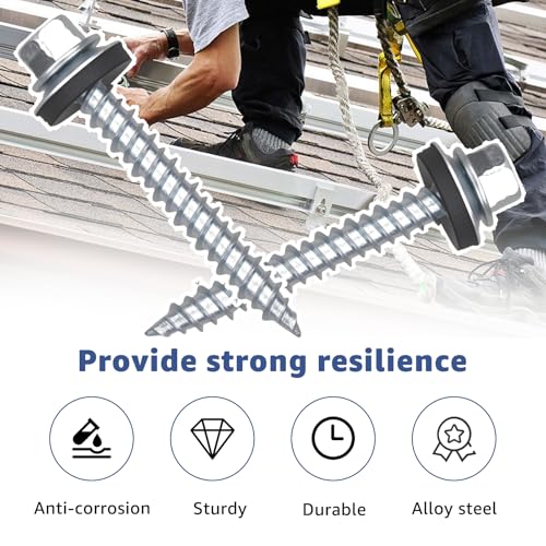10 x 1-1/2 inch Metal Roofing Screws Hex Head Sheet Metal Roof Screw-300PCS #10 x 1-1/2 inch
