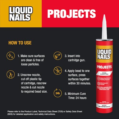 Liquid Nails 10 oz Interior Projects Latex Construction Adhesive Tan (Pack of 2) 10 Ounce (Pack of 2)
