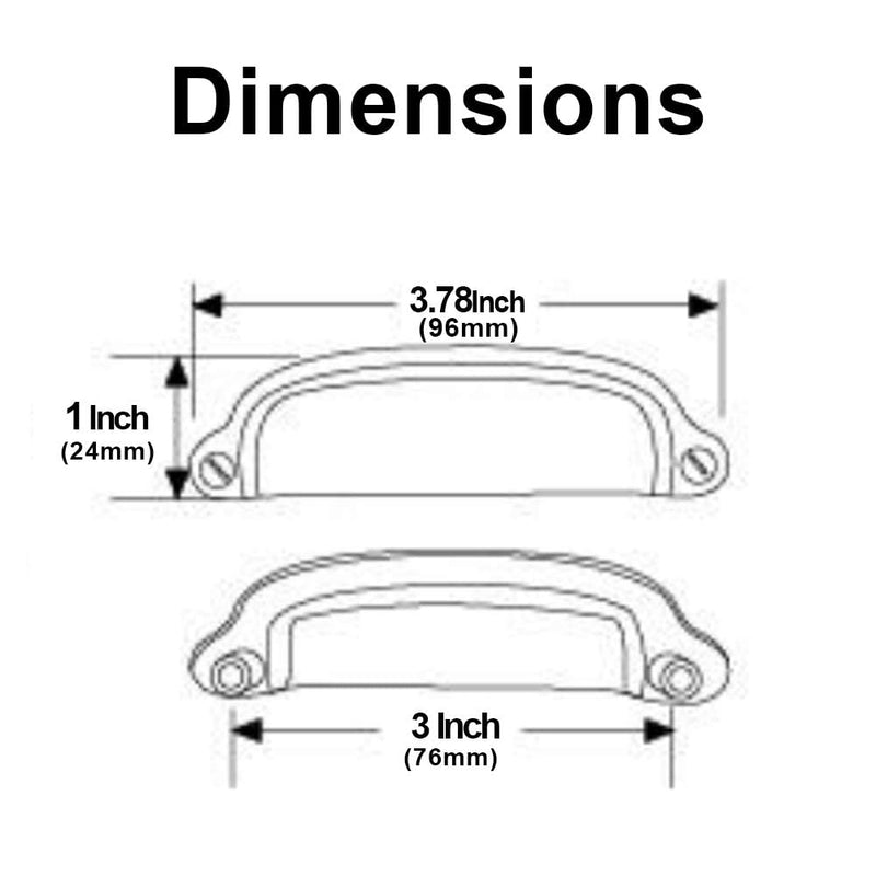 HARPOON Cup Handle Pulls Kitchen Drawer Cabinet Hardware European Style 3 Inch 10 Pack Oil-Rubbed Bronze Oil Rubbed Bronze
