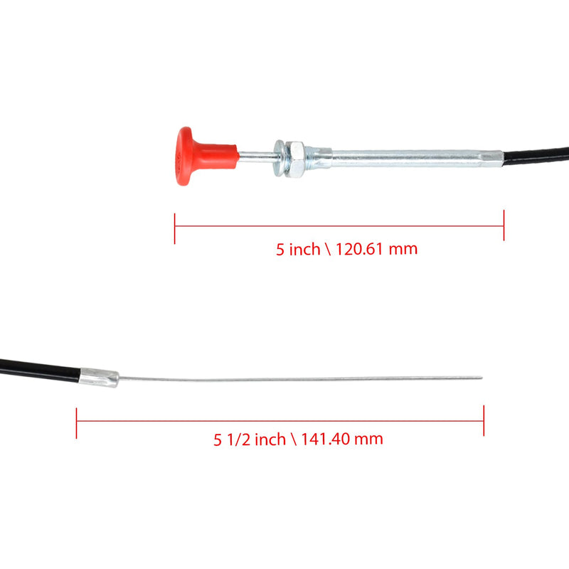 Fuel Stop Shut Off Cable E5NN9C331EA Compatible with Ford New Holland Tractor 2000 2600 3000 3600 4000 4600 5000 5600 6600 7000 7600 8000 8600 9000 9600 Replace C5NN9C331H 83954545