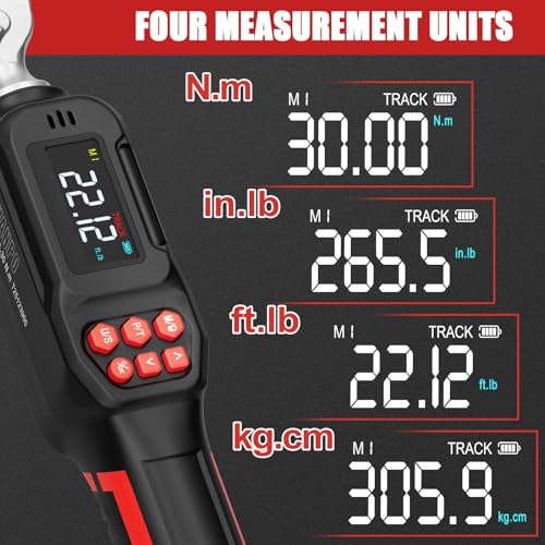 VANPO 1/4 Drive Digital Torque Wrench Set, 1.11-22.12 Ft.Lb, ±2% Accuracy 1/4-Inch (1.11-22.12 ft.lb/1.5-30 N.m)