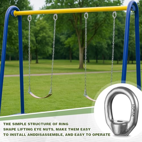 Lounsweer 10 Pcs 1/2"-13 Heavy Duty Lifting Eye Nuts, Thread Bail Type