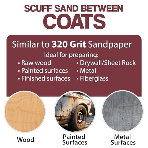 Maroon Non-Woven Surface Prep Set - 6" x 9" Finishing Pads (10 Pack) and 5" Orbital Sander Discs (10 Pack) - 320 Grit