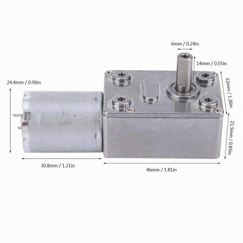 Gear Motor, Micro DC 6V Worm Gear Motor with Torque, Speed Reduction Motor 5/10/20/25/30/40/50/100/150RPM DC Reduction Motor (30RPM) 30RPM