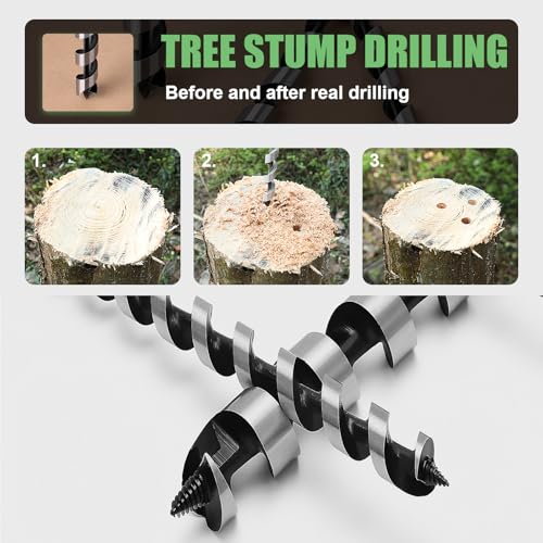 1-1/2 x 18 Auger Drill Bit for Wood,38x460mm Hex Shank Ship Auger Bit 1-1/2 in x 18 in