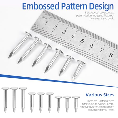 Glarks 300Pcs 1-1/4inch Steel Roofing Felt Nails Zinc Plated Roofing Felt Pins Clout Nails Countersunk Head Felt Nails, for Securing Shed Roofs, Roofing Felt Slate Boards, Wood Shed Tiles 30MM