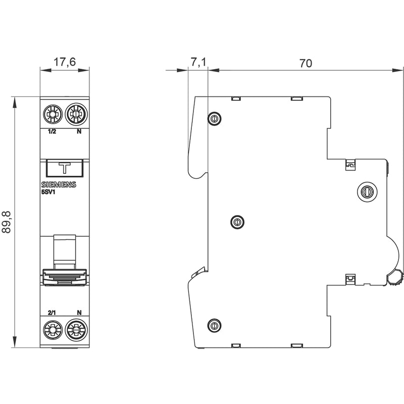 Siemens FI/LS compact 6kA type A 30mA B16 230 volts