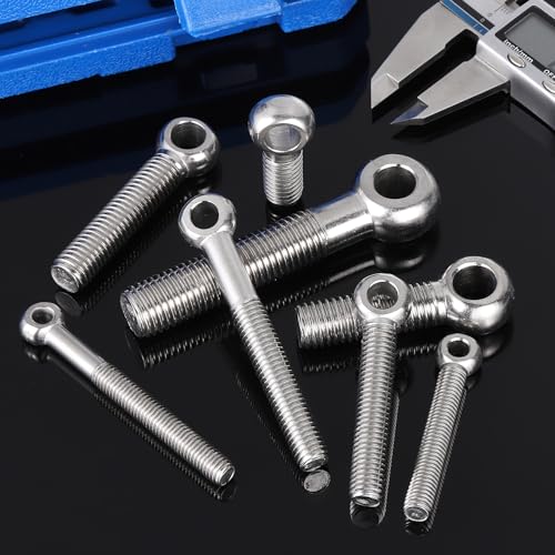 PATIKIL 2 Pcs M20x120mm Shoulder Swing Lifting Eye Bolt, 304 Stainless Steel Metric Half Tooth Thread Fisheye Eye Slip Hole Screw Rigging Bolt Metal Fasteners Screws, Silver Tone