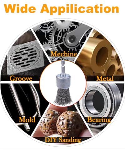 Rocaris 30 Pack Carbon Steel Wire Wheel Brush with 1/4-Inch Hex Shank