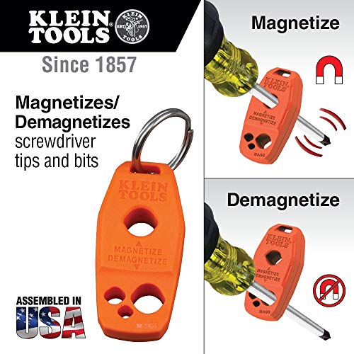 Klein Tools 5141 4-Pack Canvas Zipper Tool Bag Bundle with MAG2 Screwdriver Magnetizer/Demagnetizer