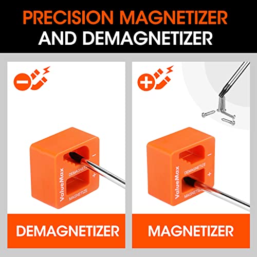 ValueMax 126-PC Magnetic Screwdriver Set with Plastic Racking Organizer, Magnetizer Demagnetizer, DIY Tools & Equipment for Men Women Mechanic, Herramientas Tool Bit Kit Home Improvement Gift 126 PCS