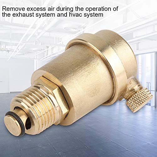 Akozon Automatic Quick Bleeder DN15 G1/2 Brass Automatic Bleed Valve for Solar Water Heater Pressure Relief
