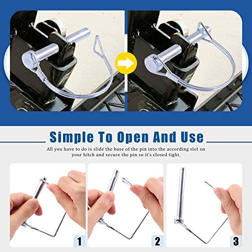 Glarks 216Pcs Pto Pins Shaft Locking Pin and Cotter Pins R Clips Set, 1/4", 5/16", 3/8" Trailer Coupler Pin and Cotter Pin Hairpins with Needle Nose Pliers for Cars Trailers Trucks Lawn Mower