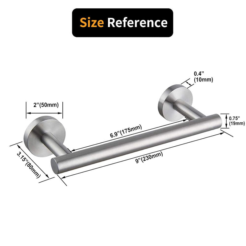 kimzcn 9-Inch Hand Towel Bar SUS304 Stainless Steel Bathroom Towel Holder Kitchen Dish Cloth Hanger RUSTPROOF Wall Mount Brushed Finish