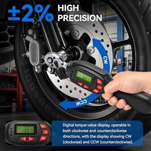 DISEN 1/4" Digital Torque Wrench Set 5-25 N.m 13pcs Sockets Extension Bar